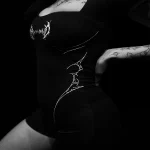 Breathedivinity Women's Void Tech™ Phantom Kiss One piece Bodysuit [VOID BLACK] (1)